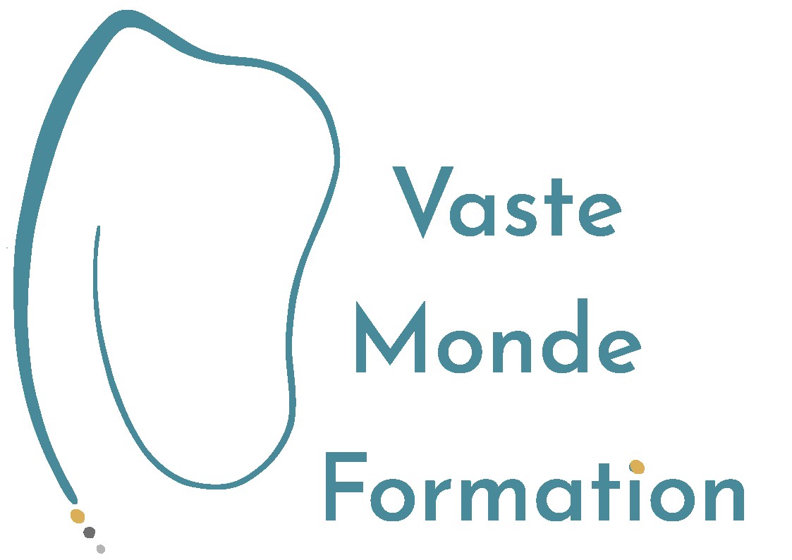 Logo Vaste Monde Formation. Formation pour adultes en F.L.E., savoirs de base, sensibilisation à l'illettrisme